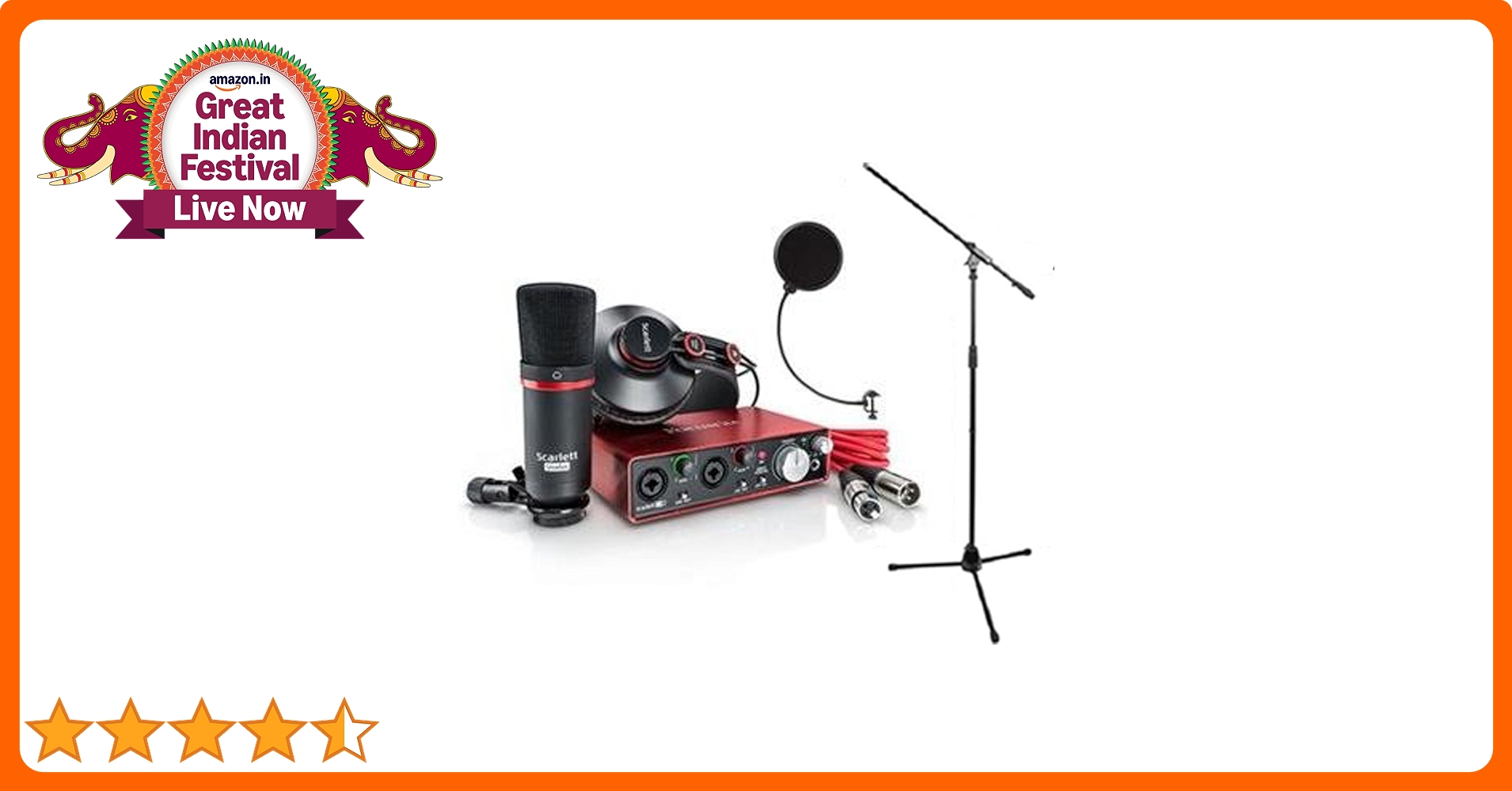 Focusrite SCARLETT Studio Pack w/CM25 Microphone, Headphones